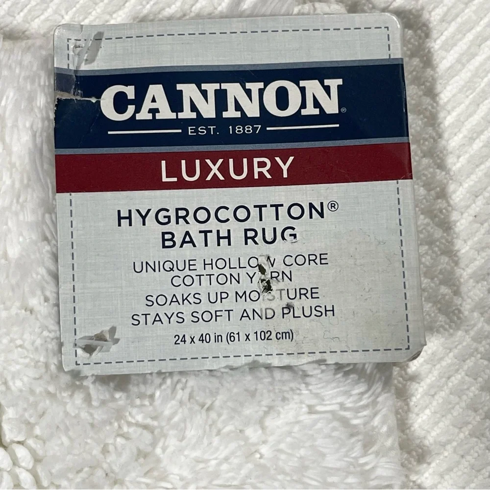 Vintage NWT CAANON Luxury White 100% Cotton Bath Rut